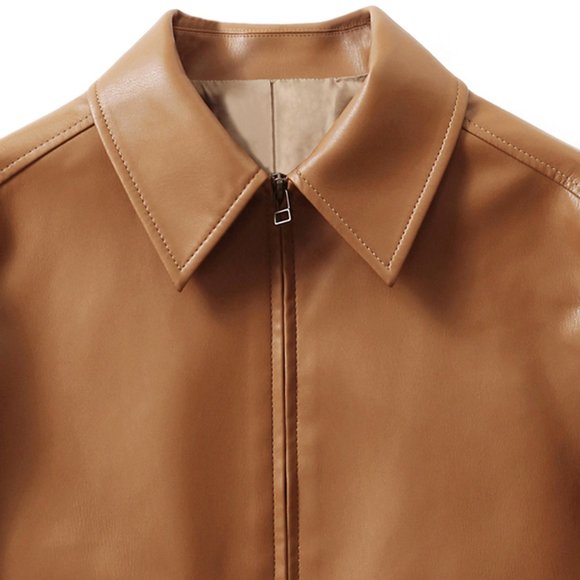 Leather Lapel leather jacket - Picture 2 of 4